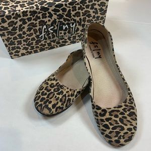FSNY Leopard Suede SLOOP Ballet Flats Size 9